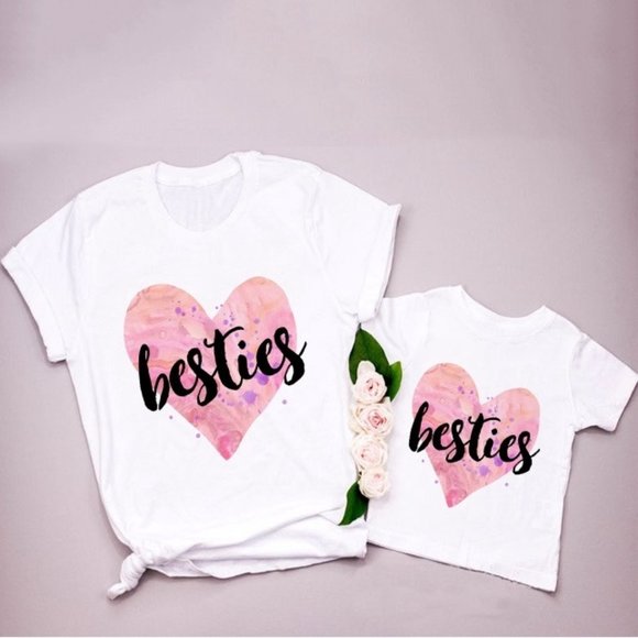 Mommy and Me Matching Besties Shirts Set - Picture 1 of 3